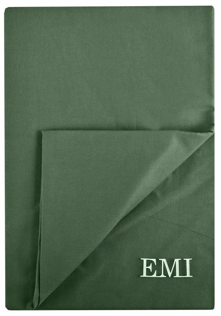 Plachta posteľná tmavozelená pevná EMI: Pevná dvojplachta 200x220