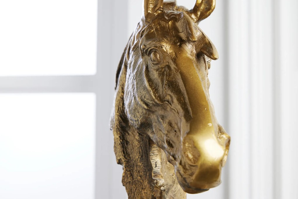 Socha Caballo hlava koňa 40 cm zlatá