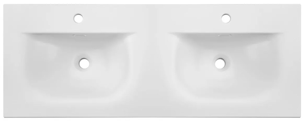 Dvojité keramické umývadlo Sky1 120 cm matné biele