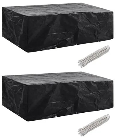 vidaXL Ochranné obaly na záhradný nábytok 2 ks 300x140cm polyratanová súprava pre 8 osôb 10 očiek-