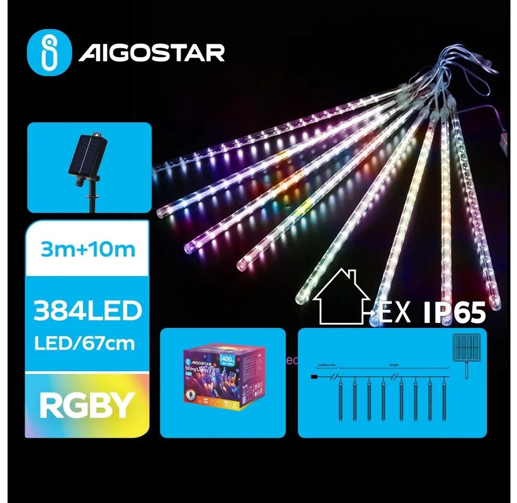 Aigostar - LED Solárna vianočná reťaz 384xLED/13m IP65 multicolor