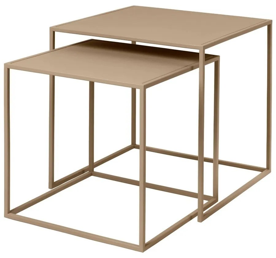 Béžové kovové konferenčné stolíky v súprave 2 ks 40x40 cm Fera – Blomus