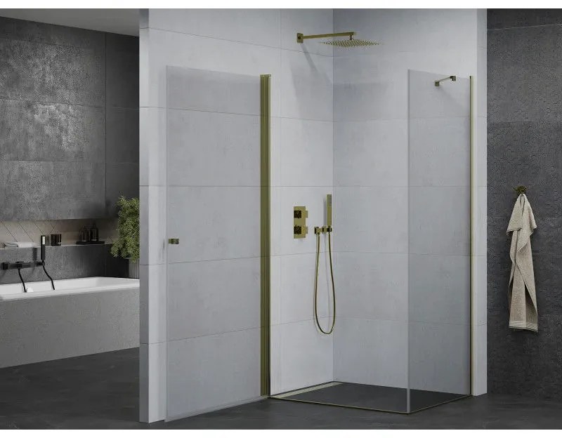 Mexen Pretoria sprchovací kút 70x80cm, 6mm sklo, zlatý profil-číre sklo, 852-070-080-50-00