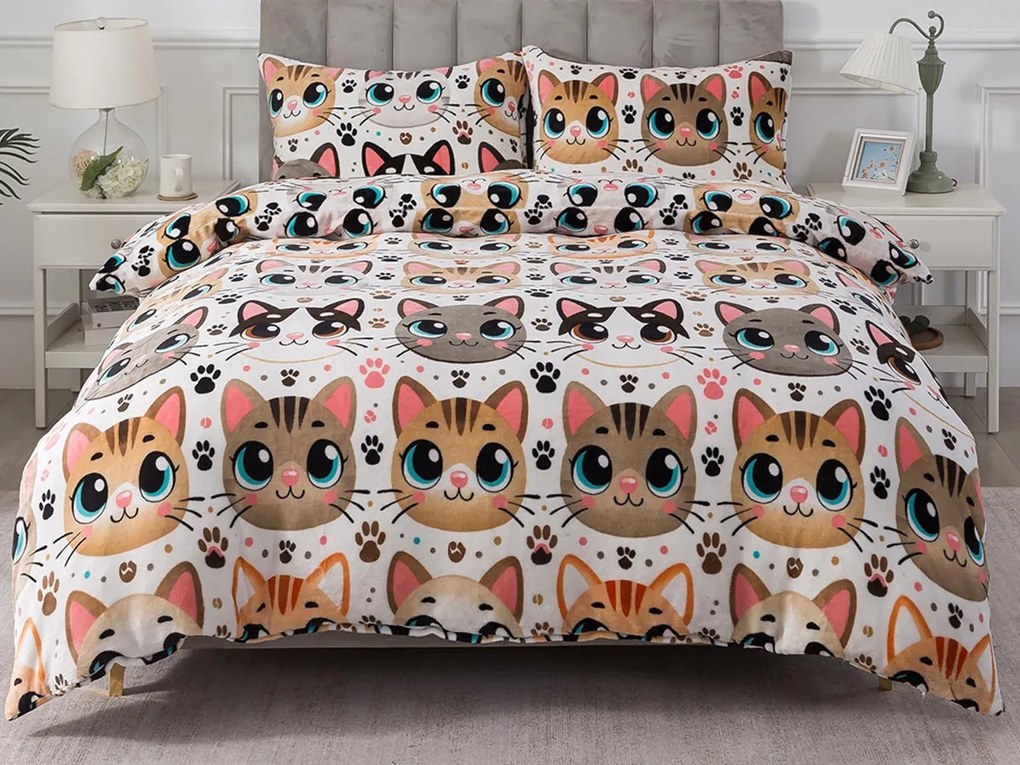 XPOSE® Francúzske mikroplyšové obliečky ROZTOMILÉ MAČKY Exclusive