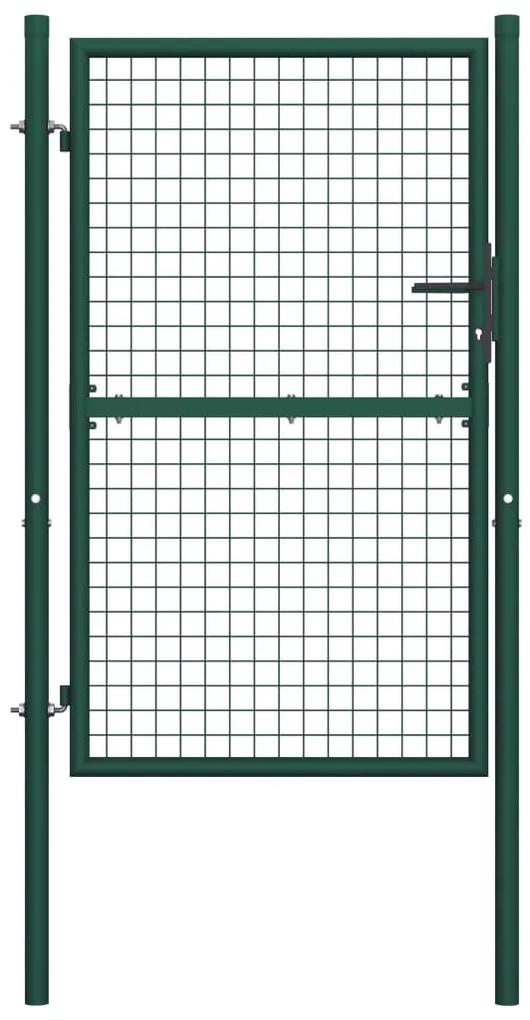 Plotová brána, oceľ 100x200 cm, zelená