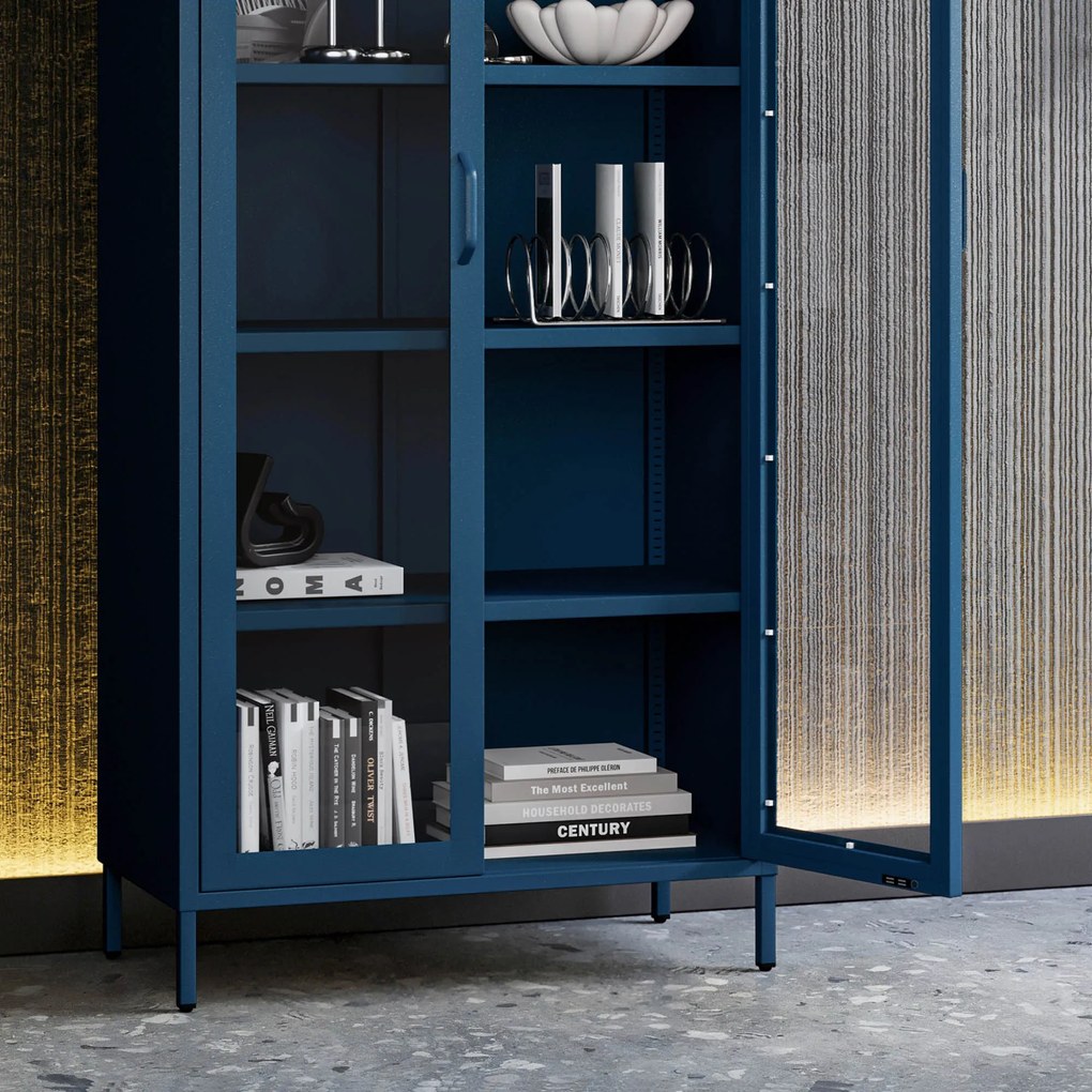 Vitrína ANGELO, 800 x 1850 x 450 mm, Modern: farba granátová