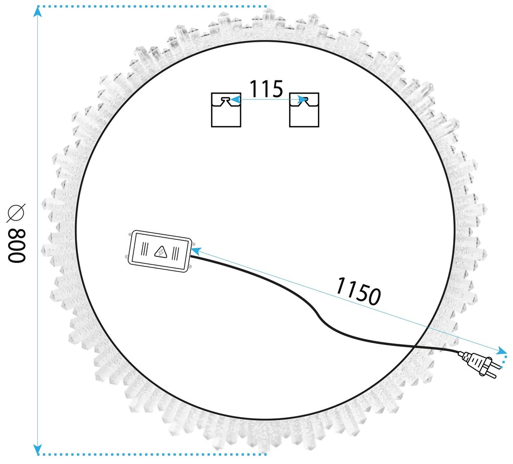 Rea Tutumi, okrúhle LED zrkadlo 80cm X013, HOM-02694