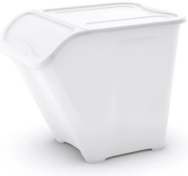 Biely plastový úložný box s vekom 55x39x46 cm All In Box – KIS