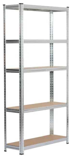 Set 2 kovových regálov 90x30x180 cm strieborný