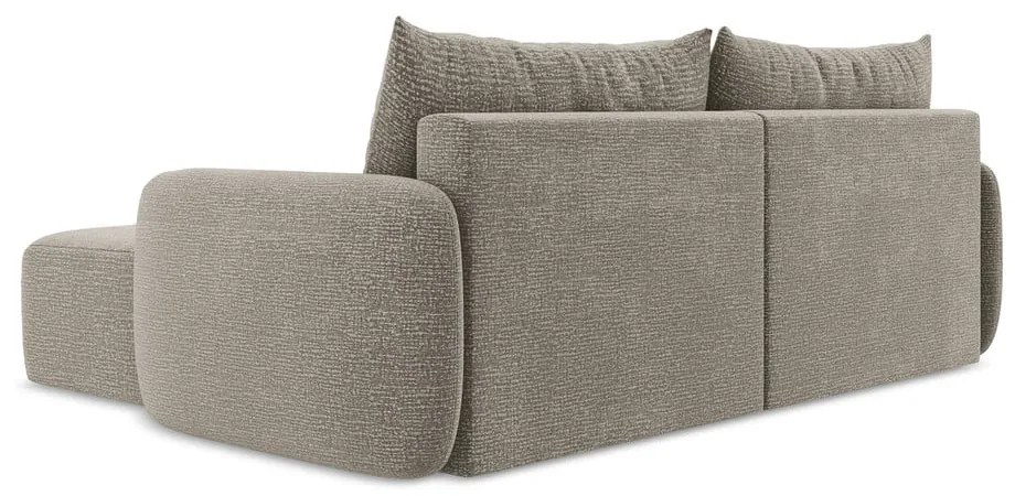 Béžová rozkladacia/s úložným priestorom rohová pohovka (pravý roh) Kalena – Makamii