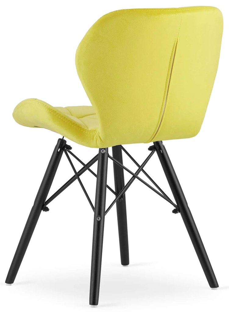 Stolička LAGO Velvet - žltá / nohy čierne x 3 9401 71 00 00