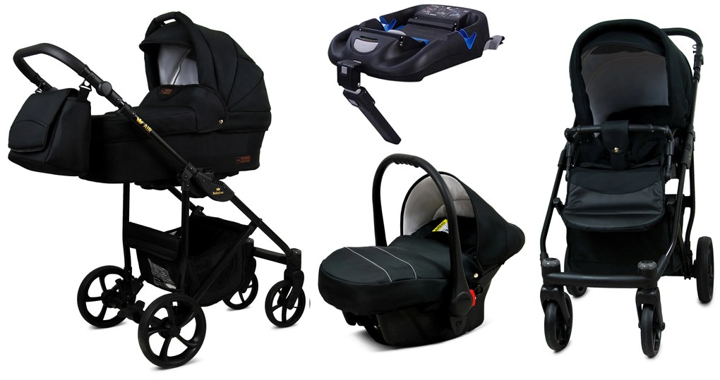 Detský kočík 4v1 BabyLux AIR ALU Onyx + isofi základňa
