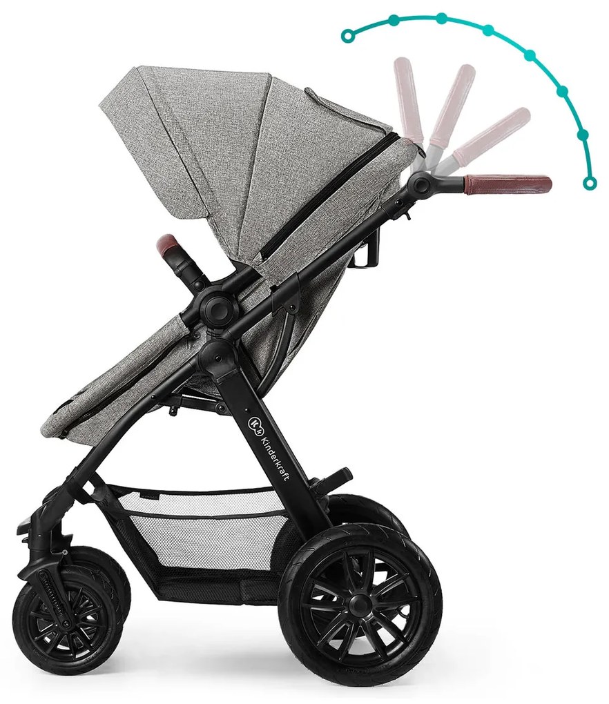 Kombinovaný kočík Kinderkraft 3v1 XMOOV - Black