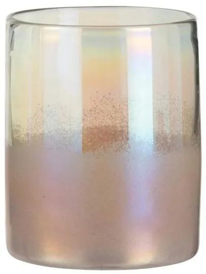 Ružová sklenená perleťová váza Pearl pink - Ø 17*21cm