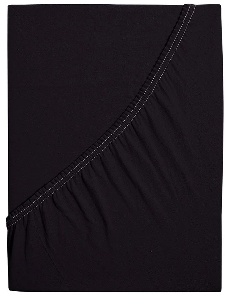 4Home jersey prestieradlo Mako čierna, 180 x 200 cm