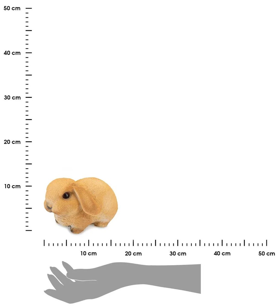 Záhradná figúrka z polyresinu Bunny, 16 cm, hnedá