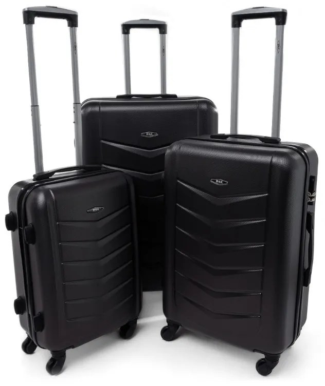 Rogal Čierny škrupinový kufor do lietadla "Armor" - M (35l)