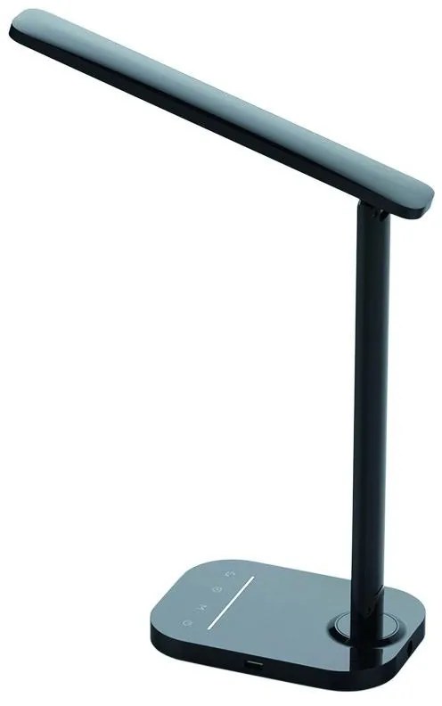 LED lampička KIARA čierna 7W stmievateľná s USB +nočné svetlo + časovač