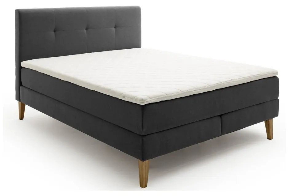 Antracitová boxspring posteľ 160x200 cm Stockholm – Meise Möbel