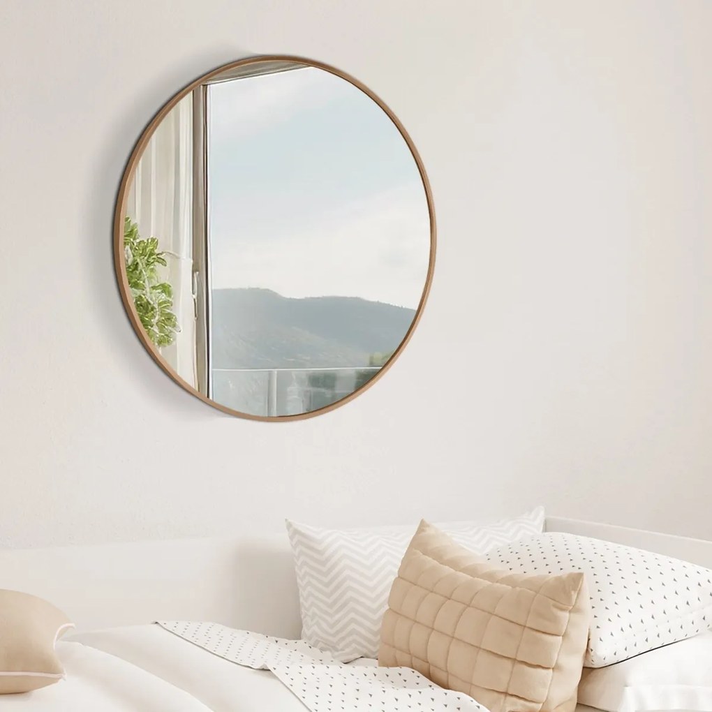 Nástenné zrkadlo Elsie L 323826 - 60x60 cm - Zlatá mat