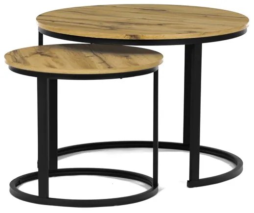 Autronic BONTEC Konferenčný stolík 70x70x51cm, mdf, divoký dub, CT-X7122 OAK Farba: Čierna