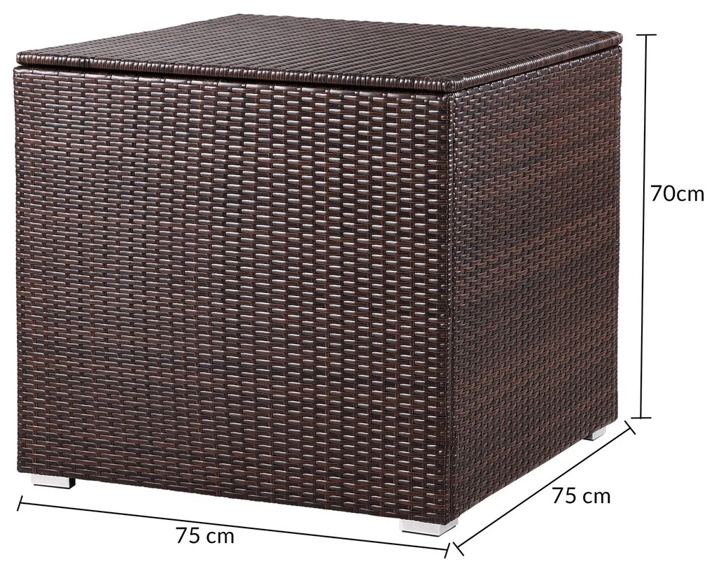 InternetovaZahrada Úložný box 75x75x70 cm - hnedý