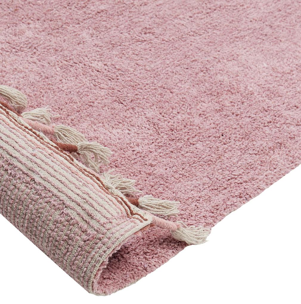 Bavlnený koberec 140 x 200 cm ružový CAPARLI Beliani