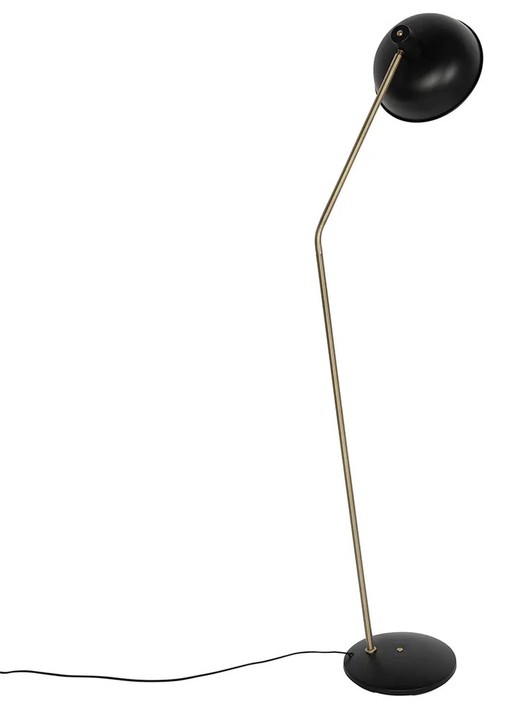 Retro stojaca lampa čierna s bronzom - Milou
