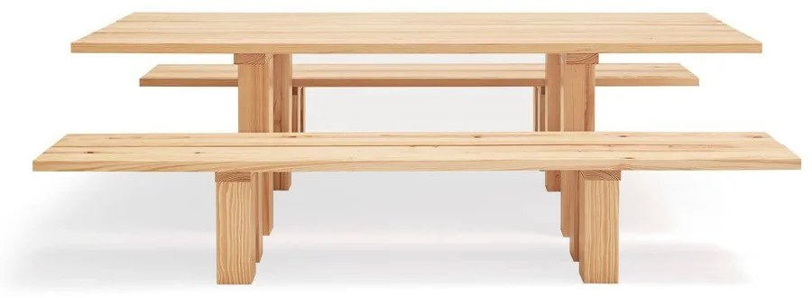 Jedálenský stôl s doskou z borovicového dreva 100x260 cm Banda – Teulat