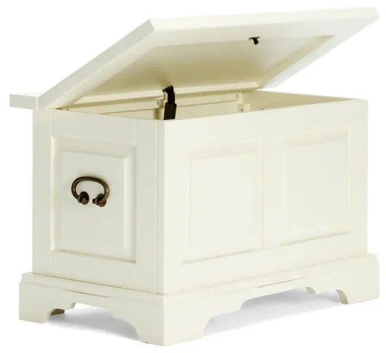 furniture-nabytek.cz - Masívna truhlica Catana z borovice a MDF, lakovaná, biela – 80×44×50 cm