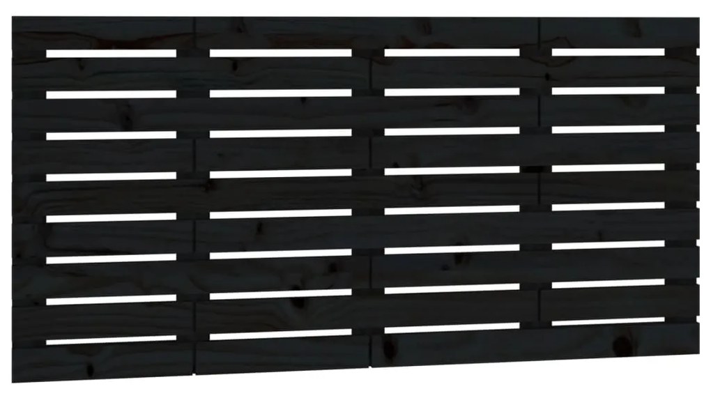 vidaXL Nástenné čelo postele čierne 126x3x63 cm masívna borovica