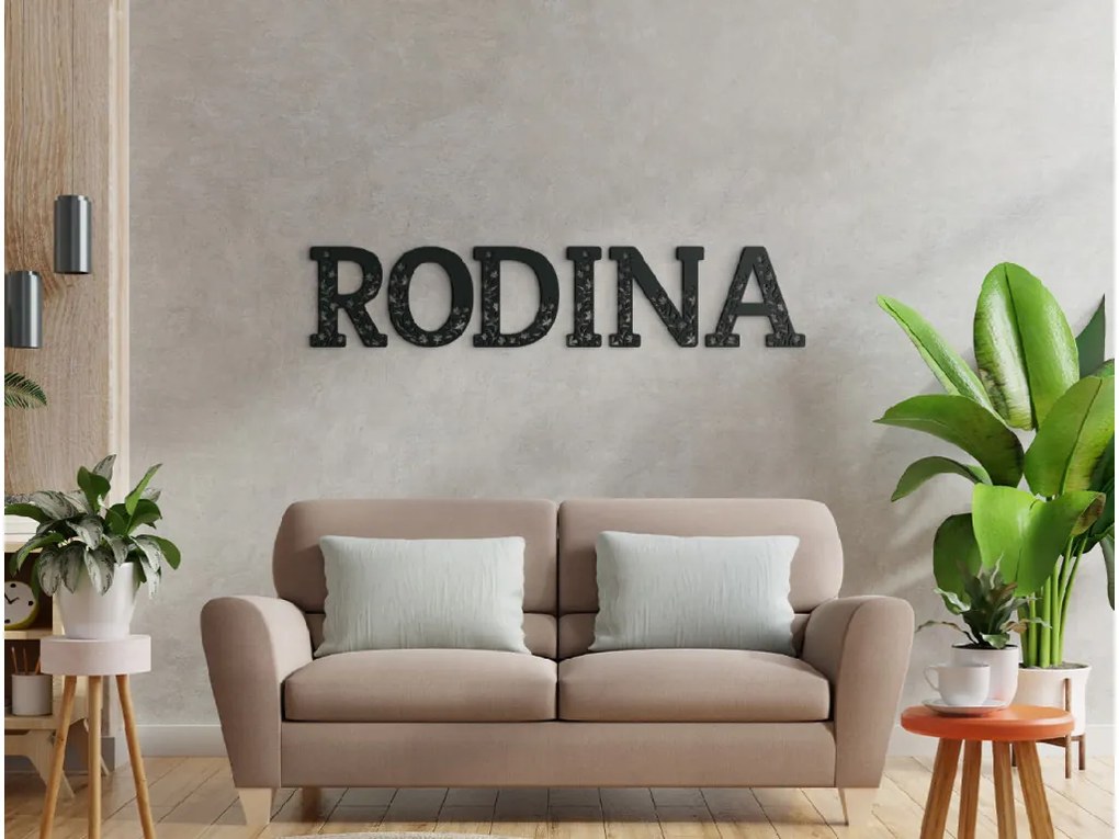 drevko Drevený nápis Rodina Rozmer obrazu: 12 x 60 cm, Farba dekorácie: Čierna