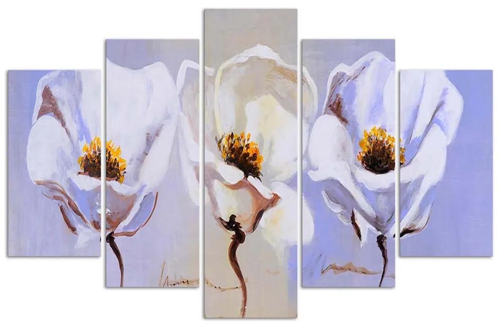 Gario Obraz na plátne Tri kvety - 5 dielny Rozmery: 100 x 70 cm
