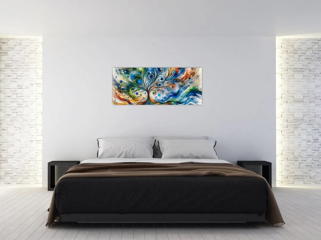 Obraz – Farebný energetický strom (120x50 cm)