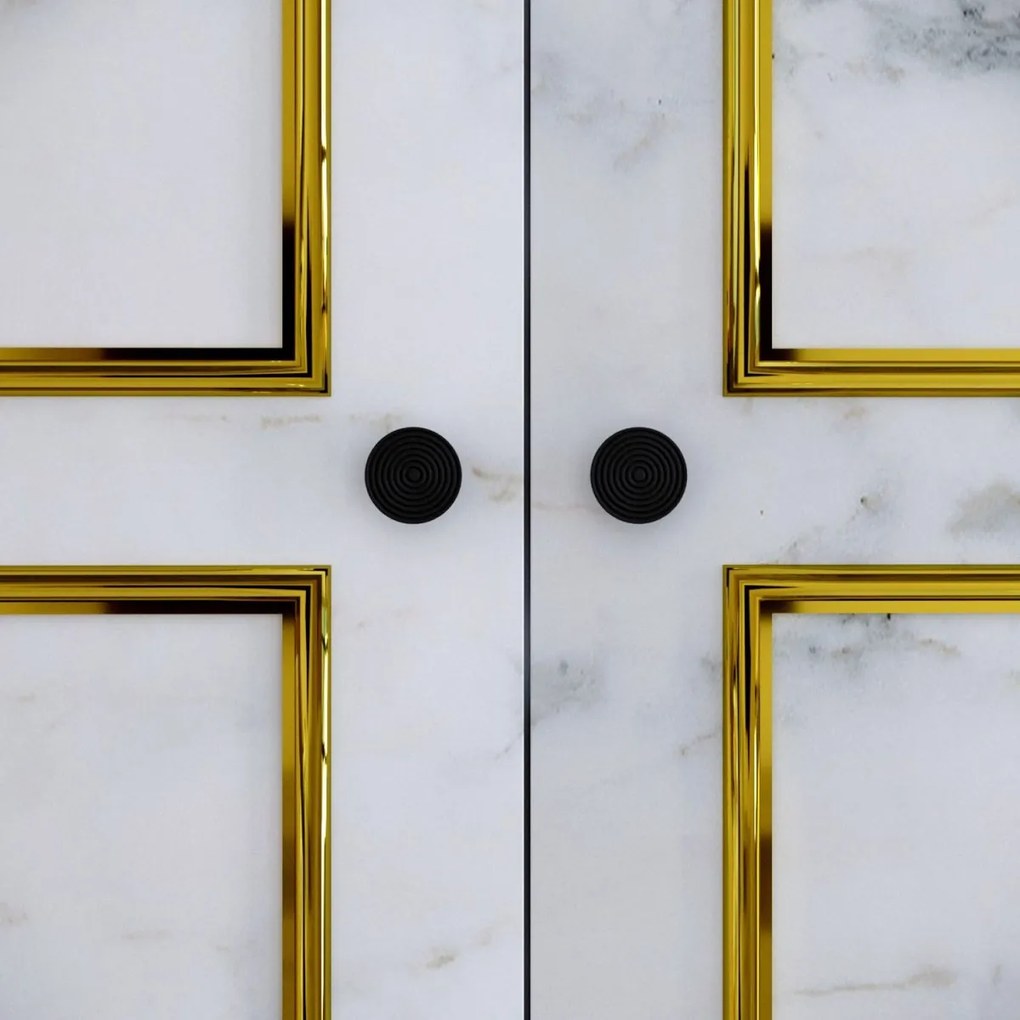 Šatníková skriňa Martin I 84 cm biela mramor/zlatá