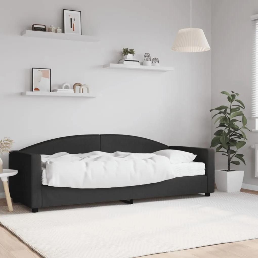 Denná posteľ s matracom čierna 80x200 cm látka 3197167