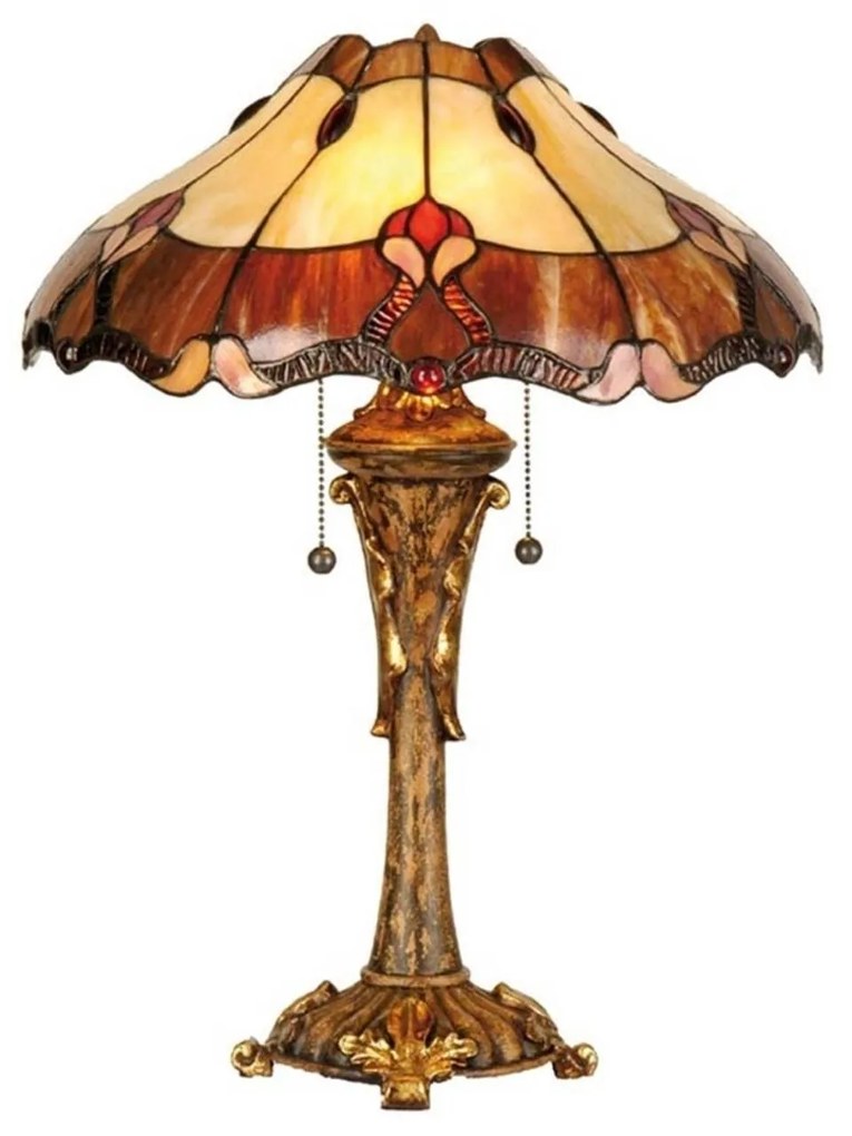 Stolná lampa Cambria v štýle Tiffany