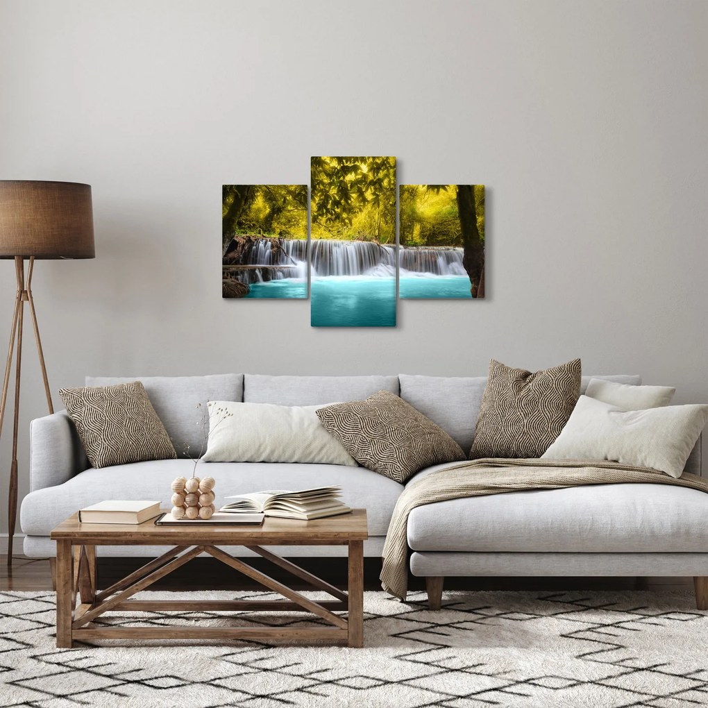 Obraz - Vodopád, s jasnými farbami (90x60 cm)