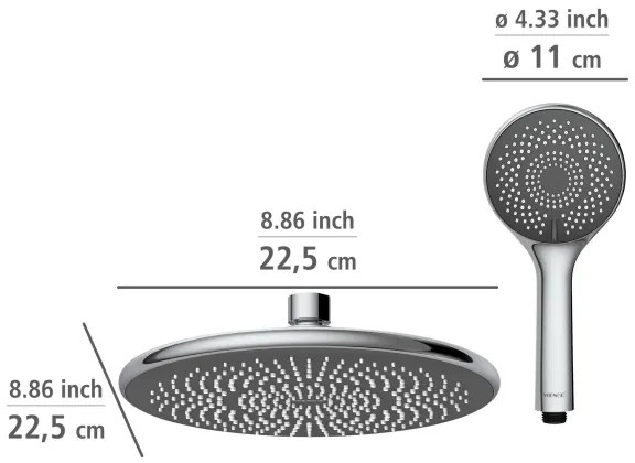 WENKO 25310100 - Sprchový set WATERSAVING SYSTEM, nerezová oceľ / lesklý chróm