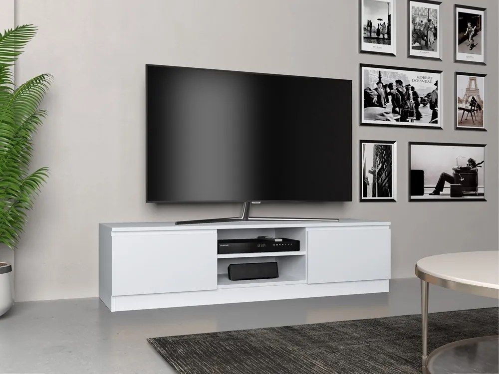 TV skrinka Musecalo 140 (biela matná). Akcia -21%. Vlastná spoľahlivá doprava až k Vám domov. 1132506