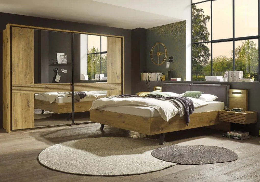 Posteľ s nočnými stolíkmi Trattino 180x200 cm, s osvetlením