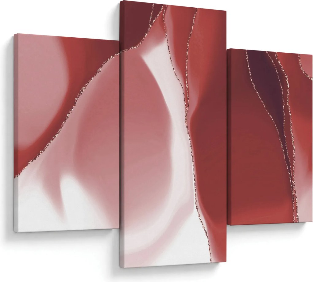 Obraz - Červená abstraktná kvetina N⁰3 (90x60 cm)