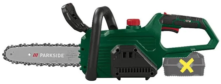 Parkside®  Aku reťazová píla Paks 20-Li E5 + Smart akumulátor 20 V/4Ah + Nabíjačka 20 V/4,5 A  (800011262)