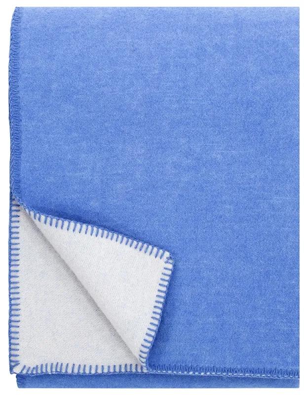 Vlnená deka Tupla 130x180, modro-svetlo béžová