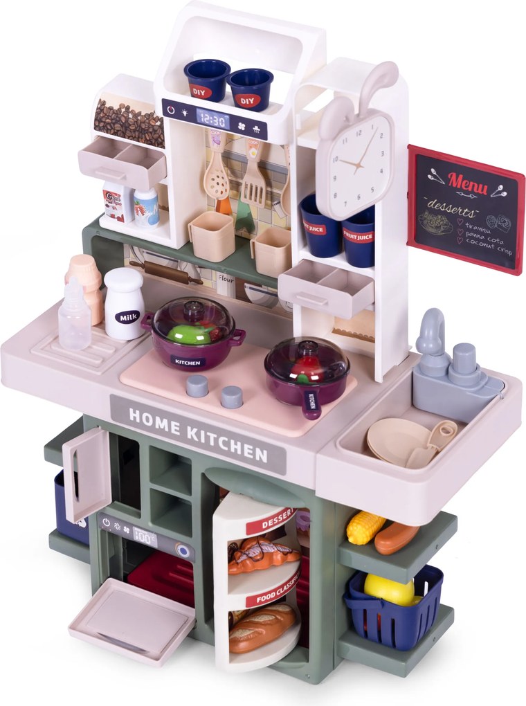 Detská kuchynka LED zvuky parný generátor 35 príslušenstvo