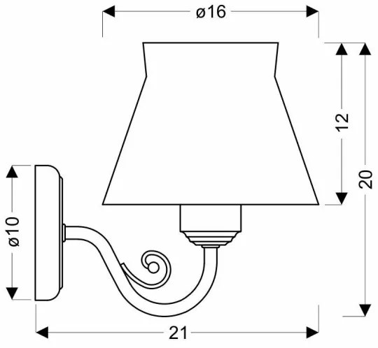 Nástenné svietidlo ZEFIR 1xE27/40W/230V