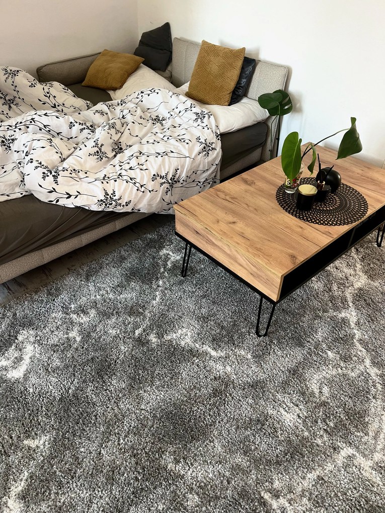 AKCIA: 160x230 cm Kusový koberec Nomadic 104891 Grey Cream, šedá, obývacia izba, Hanse Home