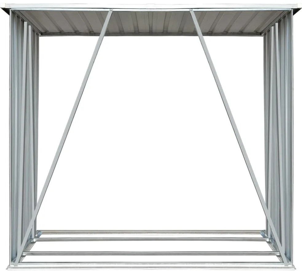 Záhradná kôlňa na drevo antracitová 163x83x154 cm galvanizovaná oceľ