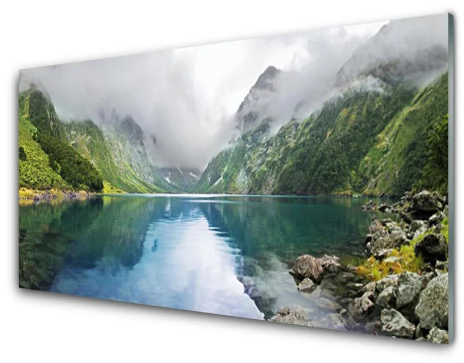 Obraz plexi Hora jazero príroda 140x70 cm