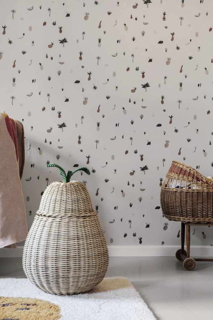 Ferm Living Prútený kôš s vekom Pear